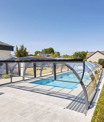 Abri de piscine télescopique haut - Fabrication française