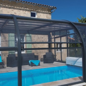 Abri de piscine Elliptik Haut Adossé